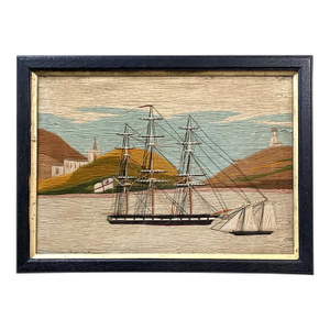 British Sailor's Woolwork of Royal Navy Ships in a Bay