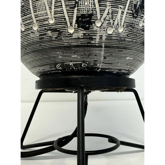 Mid-Century Modern Tribal Motif Table Lamp, Faip 1960s For Sale - Image 4 of 10