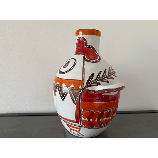 1960s Vintage Hand-Painted Studio Ceramic Vase by Giovanni De Simone, 1965 For Sale - Image 5 of 18