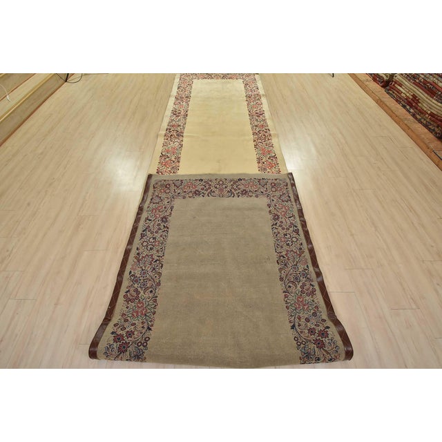 Sarouk Runner 4’5” X 18’6” Beige Wool Vintage Traditional Hand-Knotted Rug For Sale - Image 13 of 14