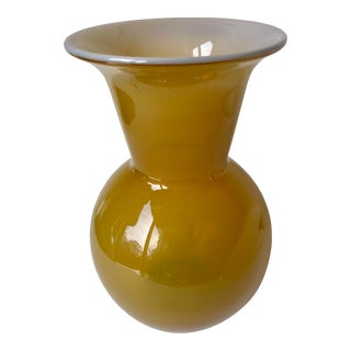 Carlo Moretti Italian Large Cased Glass Vase For Sale
