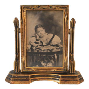 Antique Gilt-Wood Swivel Tabletop Photo Frame