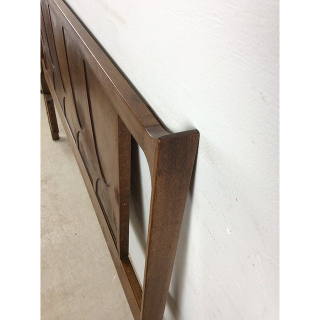 Mid Century Modern Full Size Walnut Headboard From Brasilia by Broyhill For Sale - Image 10 of 18