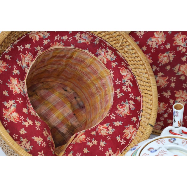 Antique Chinese Dragon & Phoenix Porcelain Teapot With Fitted Warming Basket For Sale - Image 16 of 18