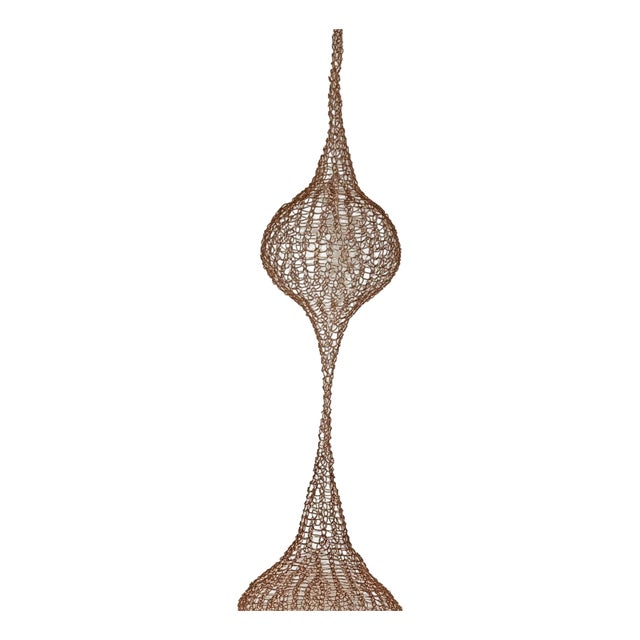 Handmade Copper Wire Sculpture Inspired by the Hand Woven Technique of Ruth Asawa #15 For Sale