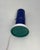 Single table lamp with a modern, geometric design, featuring a cylindrical structure composed of two blue lacquered...