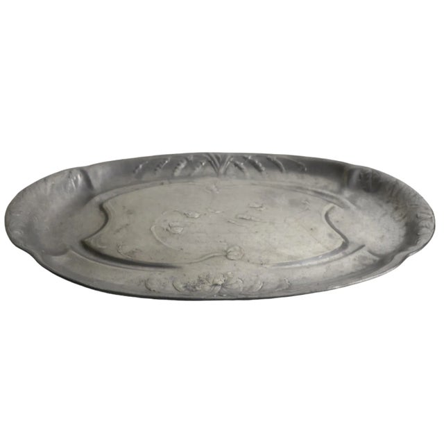 Art Nouveau Pewter Serving Tray by Kayserzinn 4331 | Chairish