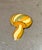 1960s-70s gold tone/cream/coral/green mushroom brooch. Excellent condition.