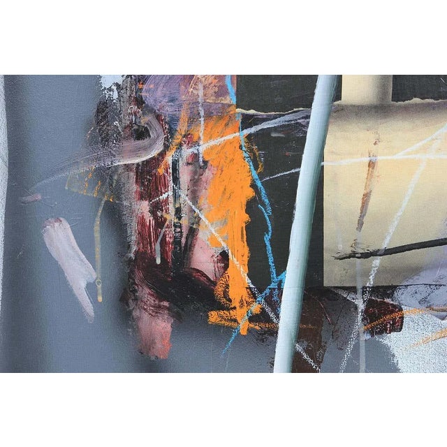 20th Century Pink, Black, Yellow, and Gray Abstract Painting by Richard Johnson For Sale - Image 9 of 13