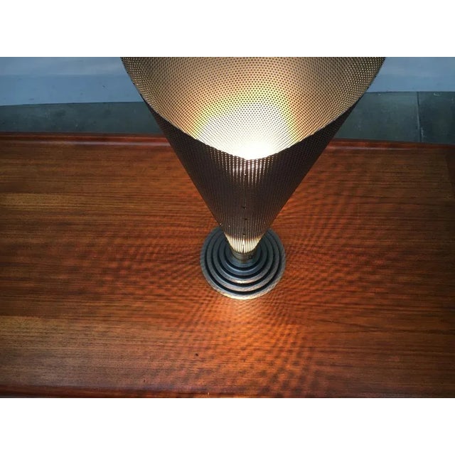 Postmodern Vintage Postmodern Table Lamp in Perforated Metal For Sale - Image 3 of 18