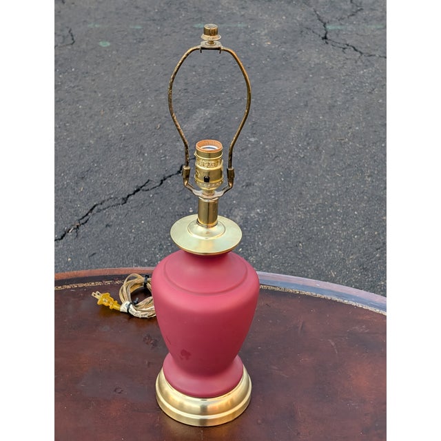 Late 20th Century Hollywood Regency Oxblood Red Table Lamp For Sale In Washington DC - Image 6 of 7