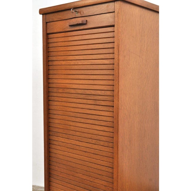 Vintage Roller Door Cabinet in Oak and Beech, 1940s For Sale - Image 12 of 14