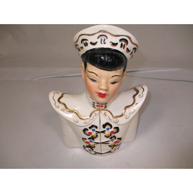 Vintage Pair of MCM Asian Bust For Sale - Image 4 of 7