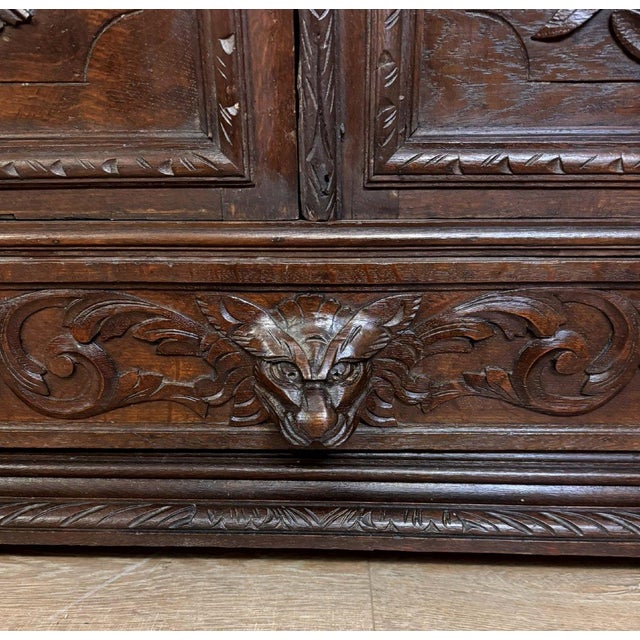 Renaissance Style Hunting Lodge Library in Carved Oak, 1850 For Sale - Image 9 of 10