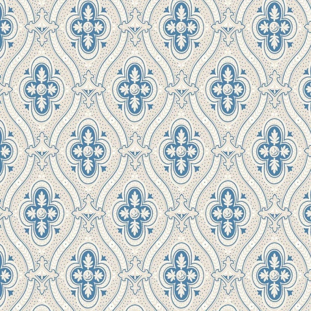 Sample - Borastapeter Pigkammaren Wallpaper in Blue For Sale
