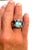 Christina Addison Blue Topaz and Iolite Three Stone Ring With Rope Twist Border For Sale In New York - Image 6 of 8