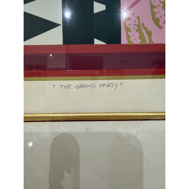 1980s Giancarlo Impiglia “The Grand Party” 1986 Signed & Numbered 92/225 Art Deco Serigraph For Sale - Image 5 of 13