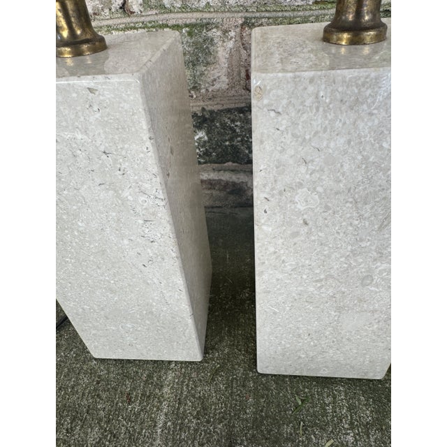 Vintage Small Ivory Stone Table Lamp For Sale - Image 11 of 11