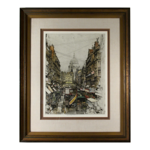 Luigi Kasimir Fleet Street, London C. 1925 Original Print