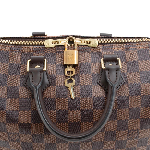 Animal Skin Louis Vuitton Speedy Bandouliere 25 Damier Ebene Coated Canvas Shoulder Tote Bag For Sale - Image 7 of 11