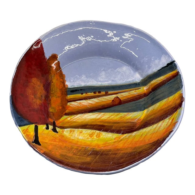 Vintage Large 'Bellini of Italy' Pottery Serving or Decorative Hand Painted Bowl For Sale