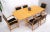 Mid 20th Century Solid Curly Maple Table with 6 Chairs Hand Made Jointly Studio Dining Set - 7 Pieces For Sale - Image 11 of 13