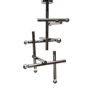 Mid-Century Minimalist Space Age Chrome Ceiling Lamp from Temde, Switzerland, 1960s For Sale