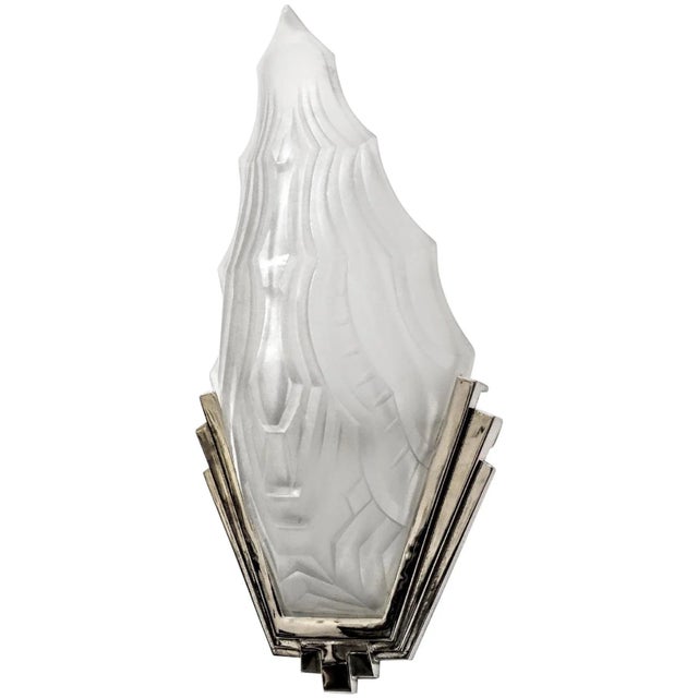 Art Deco French Art Deco Wall Sconces by Sabino - a Pair For Sale - Image 3 of 7