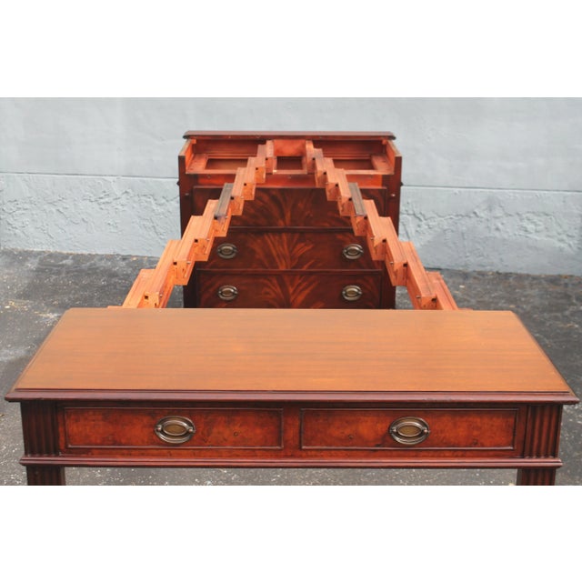 1940's Traditional Style "Hide Away" Large 5 Leaf Dining Table/ Cupboard For Sale - Image 4 of 12