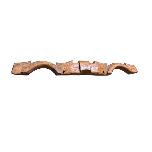 Rustic European Antique European Wood Double Yoke Oxen Holder 68" W For Sale - Image 3 of 7