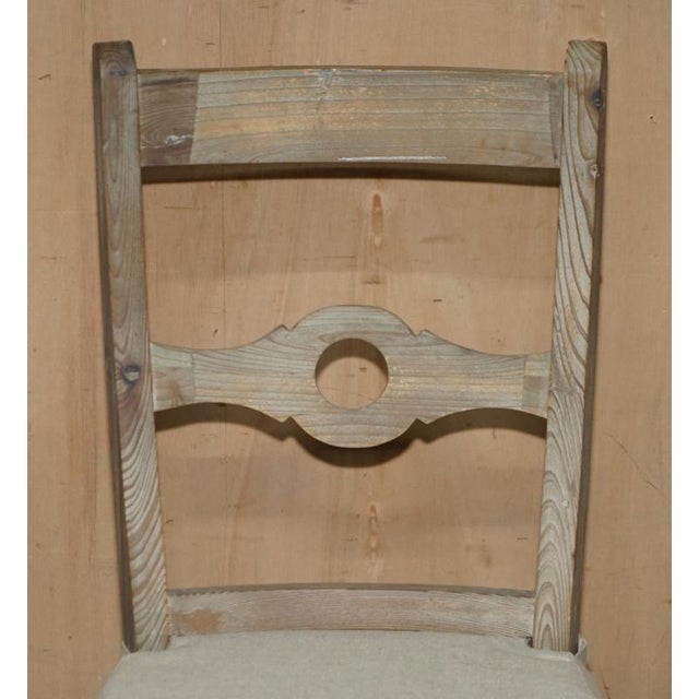 Swedish Style Reclaimed Pine Side Chairs with Cushioned Seats, Set of 2 For Sale - Image 4 of 18