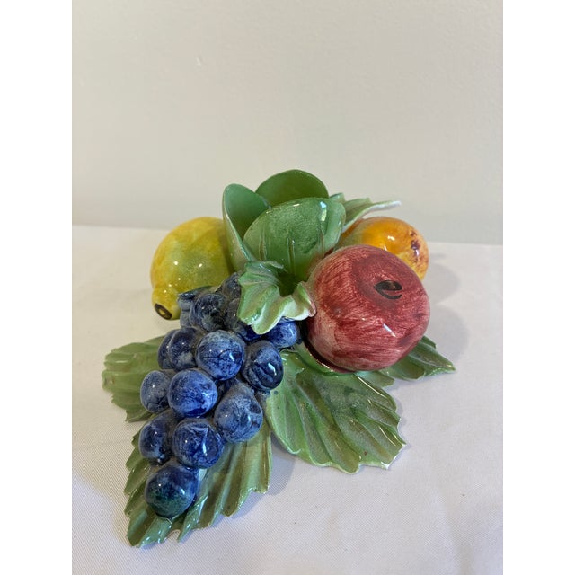 Vintage Italian Capodimonte Porcelain Fruit Taper Candle Holder For Sale - Image 11 of 12