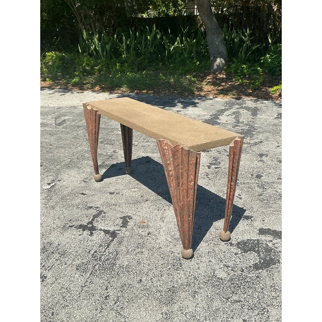 Vintage Postmodern Draped Console Table For Sale In West Palm - Image 6 of 12
