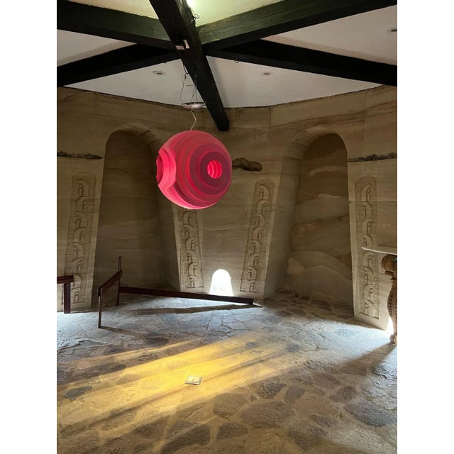 2000 - 2009 Italy Foscarini Supernova Suspension Twinkling Lamp Disc Pendant Fuchsia Pink For Sale - Image 5 of 13