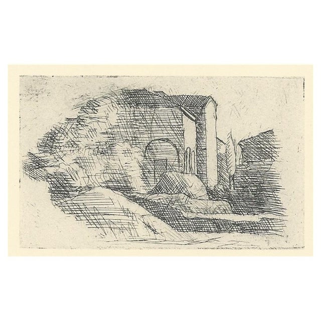 1950s Morandi, House with Porch and Cypress, 1957, Paper For Sale - Image 5 of 5