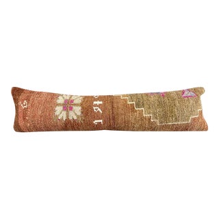 12 x 46 Lumbar Rug Pillow Nomadic Comfort Turkish Pillow Cushion Cover For Sale