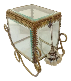 Antique Glass Carriage Jewel Box