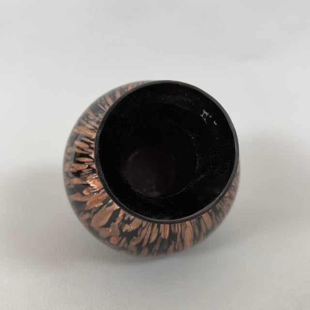 Modern Black Murano Glass Vase with Aventurine by V. Nason, 1970s For Sale - Image 5 of 11