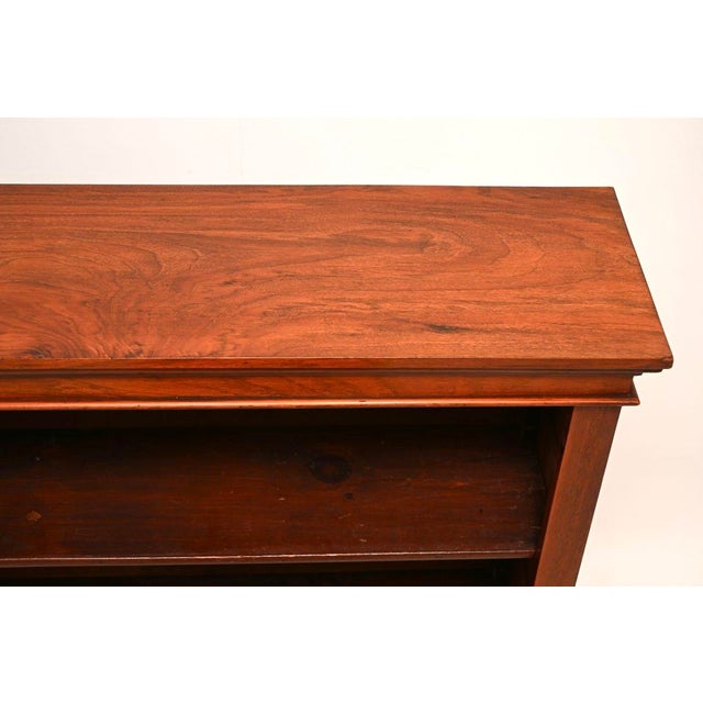 Wood Antique Victorian Open Bookcase in Walnut, 1870 For Sale - Image 7 of 10