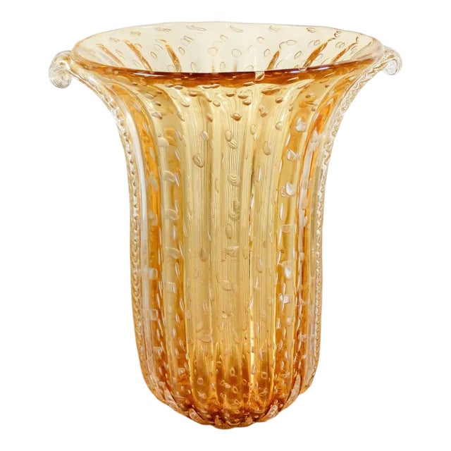 Murano Blown Glass Vase from Toso For Sale