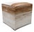 Handmade Cowhide Leather Ombre Ottoman Pouf 18x18x18 in Gradient Beige Brown For Sale
