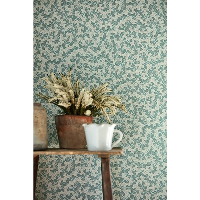 Traditional Sanderson Truffle Wallpaper in Blue Clay - a Sample For Sale - Image 3 of 3
