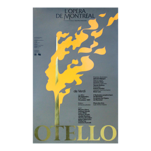 1987 Quebec Performance Poster, Opéra De Montréal, Otello De Verdi
