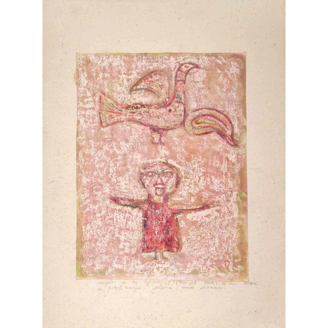Allegory of a Bird, Original Drawing, Late 19th-Century For Sale