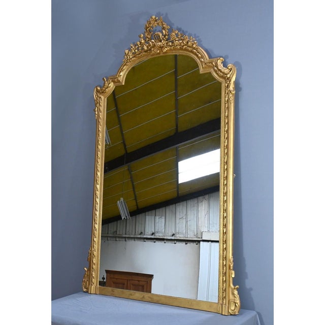 Mid-19th Century Louis XVI Golden Mirror For Sale - Image 4 of 18