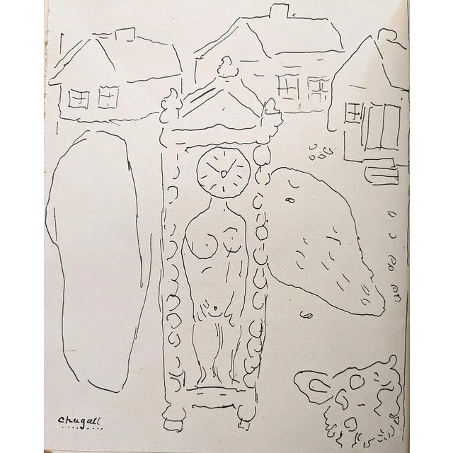 Modern Marc Chagall, Clock, Original Lithograph, 1950 For Sale - Image 3 of 3