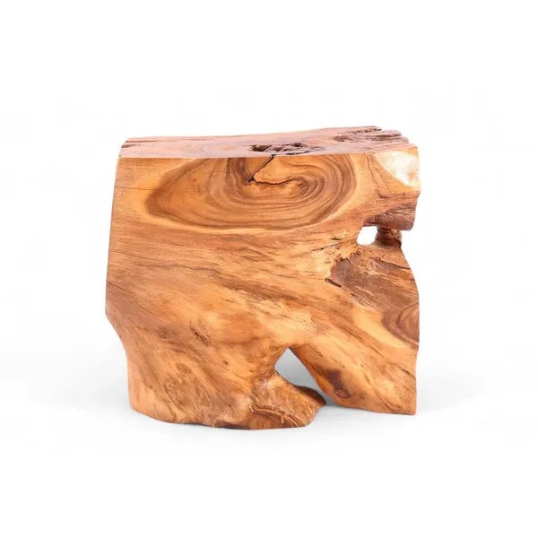 Natural Sculptured Block Console Table, 31" Inch Long For Sale In Boston - Image 6 of 9