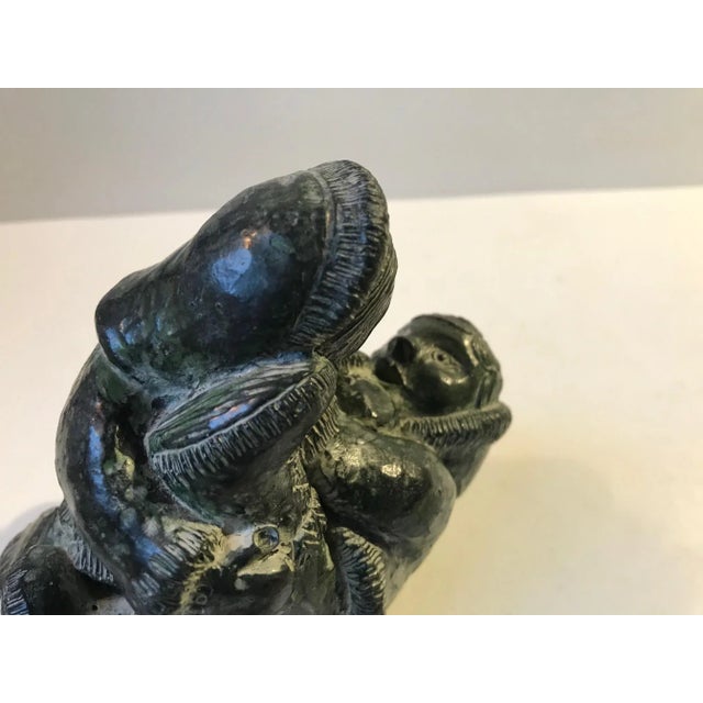 Carved Stone Wrestling Eskimos by A Wolf for The Wolf Sculptures, 1970s For Sale - Image 4 of 11