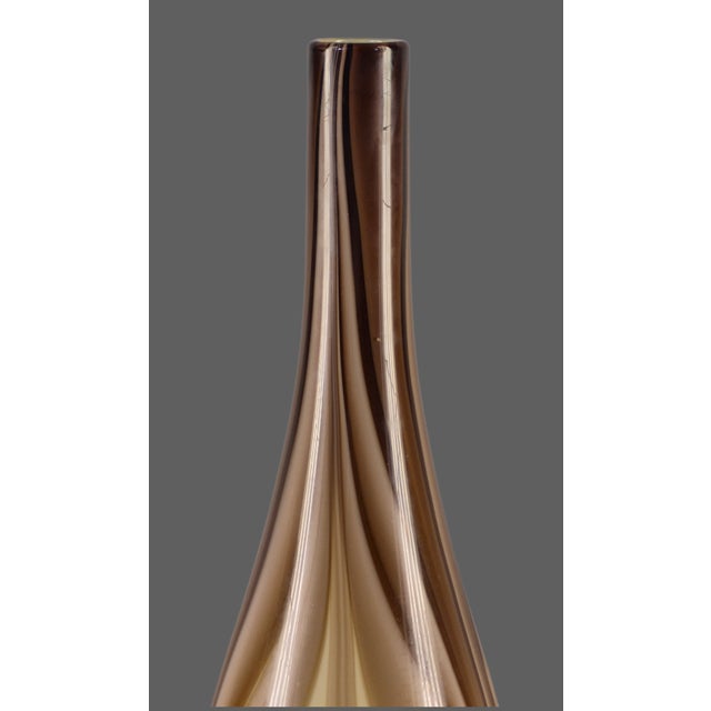 Late 20th Century Stunning Mid-Century-Modern Hand-Blown Art Glass Earth Tones Tall 22'' Vase For Sale - Image 5 of 12