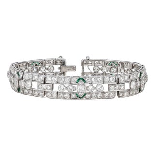 late 20th Century Platinum Deco Bracelet For Sale